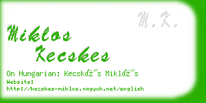 miklos kecskes business card